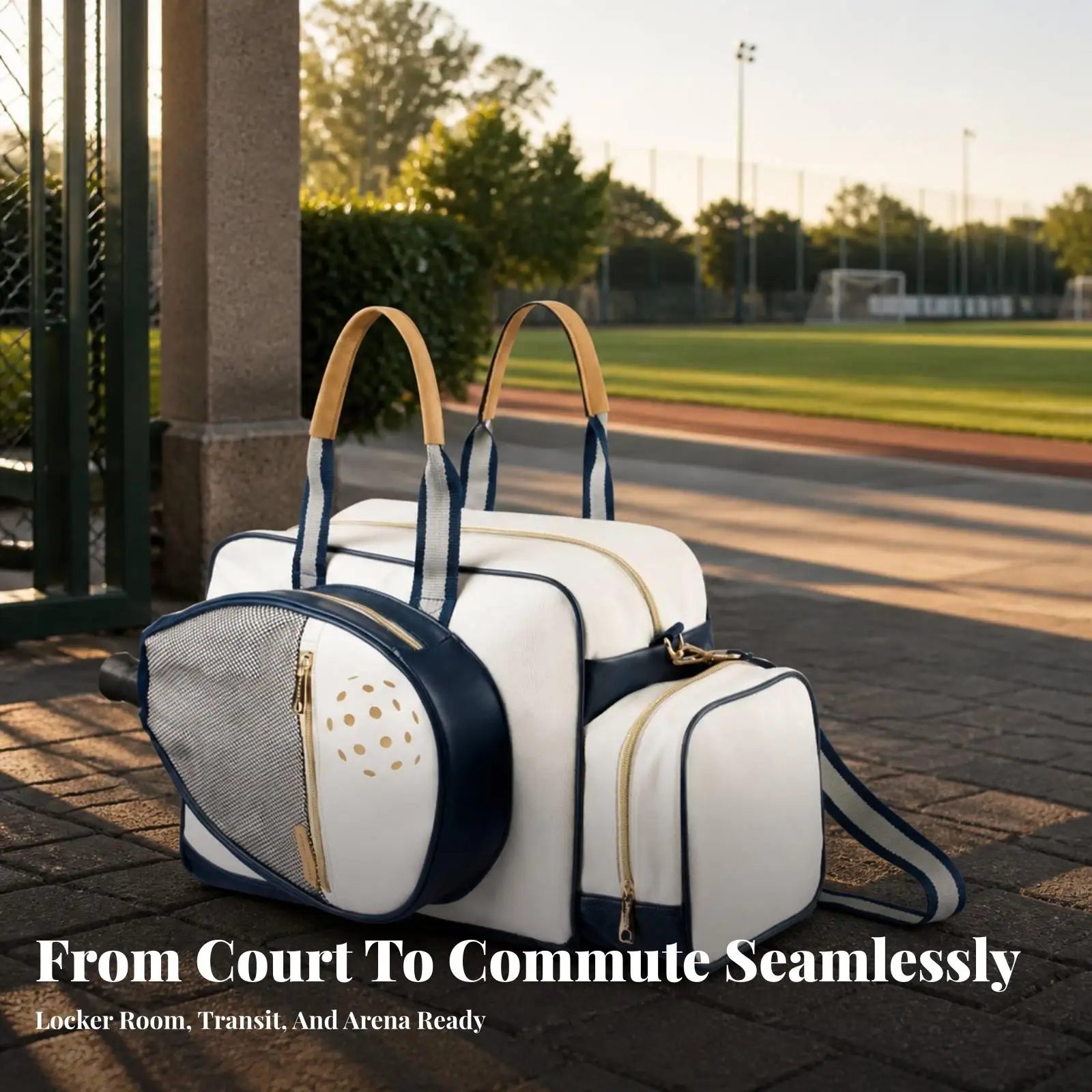 Badminton and Tennis Bag Compartmentalized Polyester Racket Bag with Shoe Compartment Padded Adjustable for Court Sessions