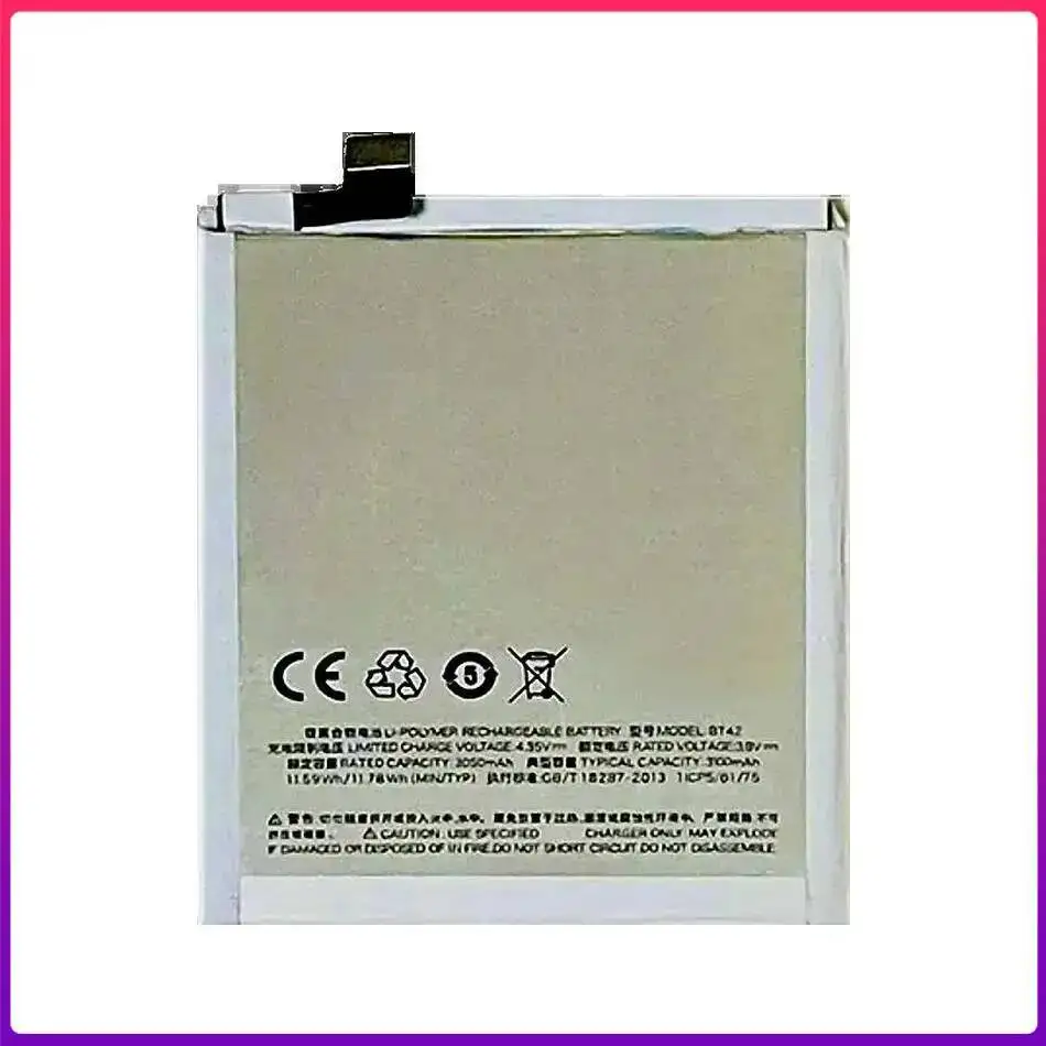 BT42 Long Lasting Mobile Phone Battery For Meizu Meizy M1 Note 3100mAh