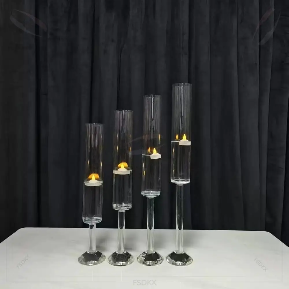 FSDKX Vases Metal Candlestick Wedding Table Decoration Candelabra Candle Holder Party Wedding Centerpieces Flower