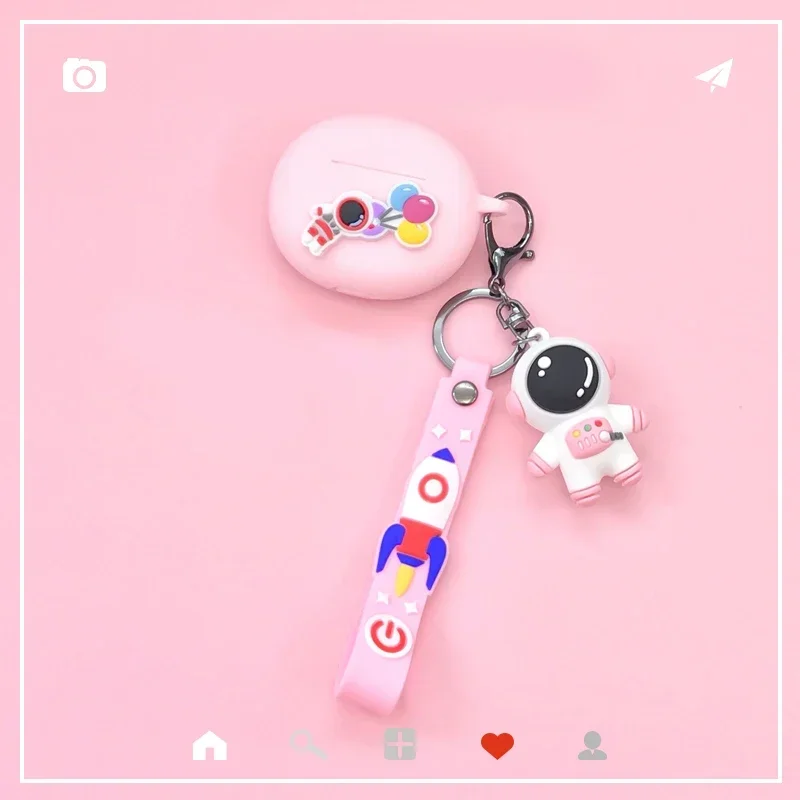 Dla OPPO Enco X / X2 pokrowiec silikonowa kreskówka astronauta/słodkie słuchawki etui na OPPO Enco X pokrowiec