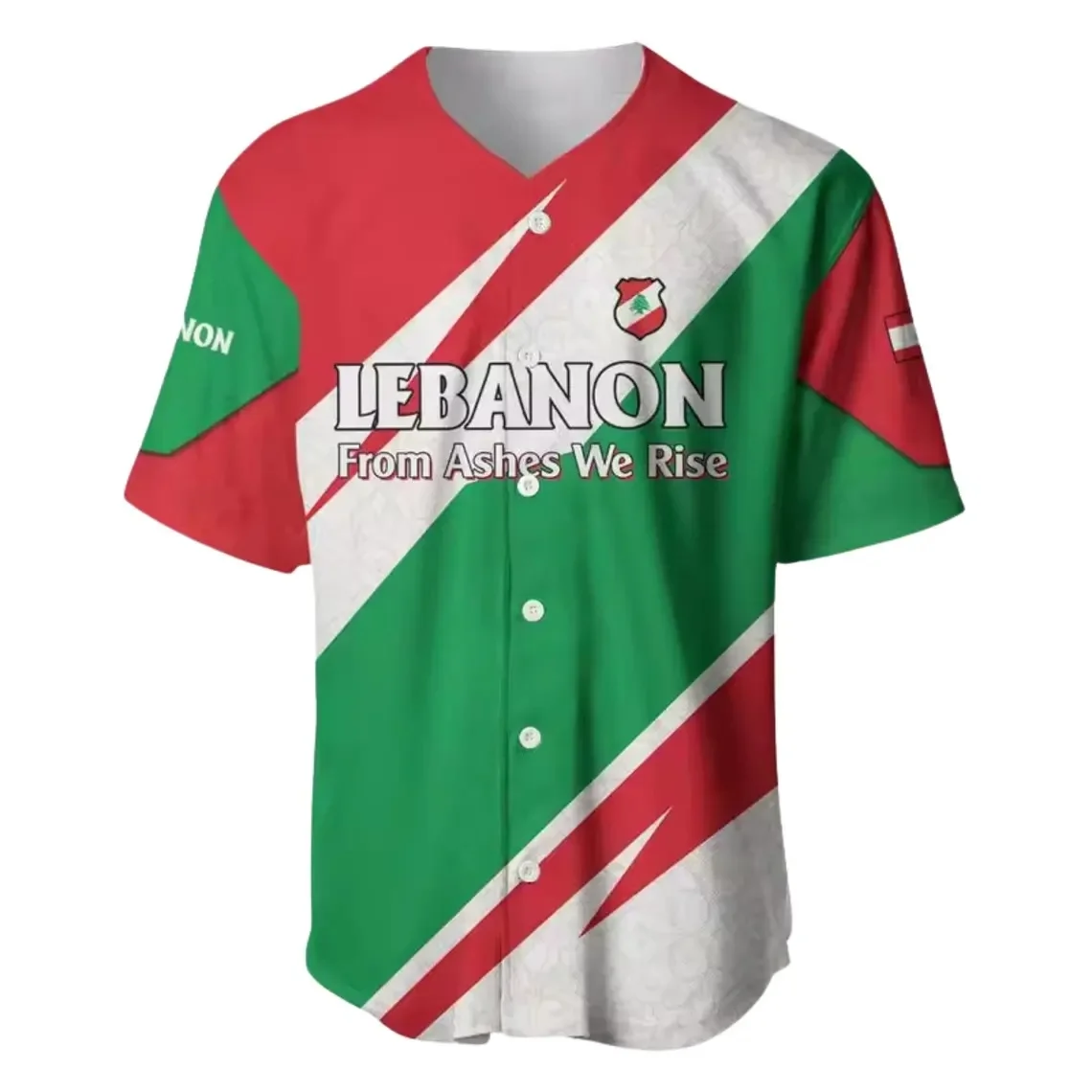 Custom Lebanon Baseball Jersey Personalized Name Number, Lebanon Fan Shirt, Red Green White Sports Uniform Top Gift Supporters