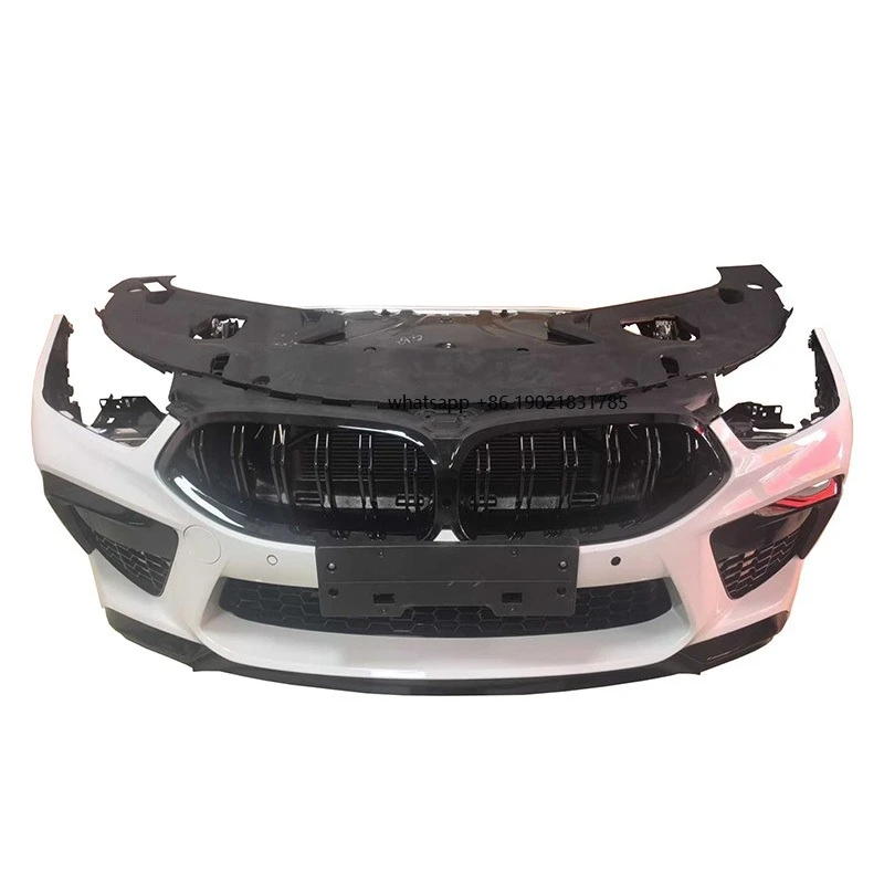 Front Bumper Assembly for  M8 F91 F92 F93 2019-2023, White Primer Plastic Body Kit Replacement