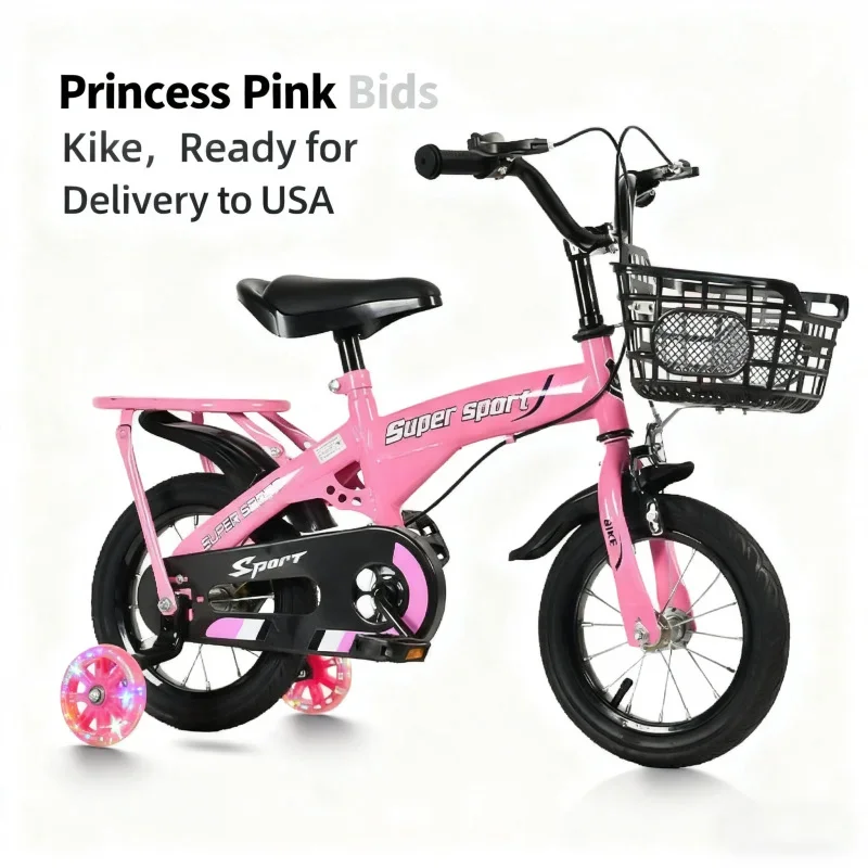 

Vikabe Children's Pink Bicycle for Ages 3-10 Boys And Girls Rear Seat Model Kids' Bike Suitable for Older Children