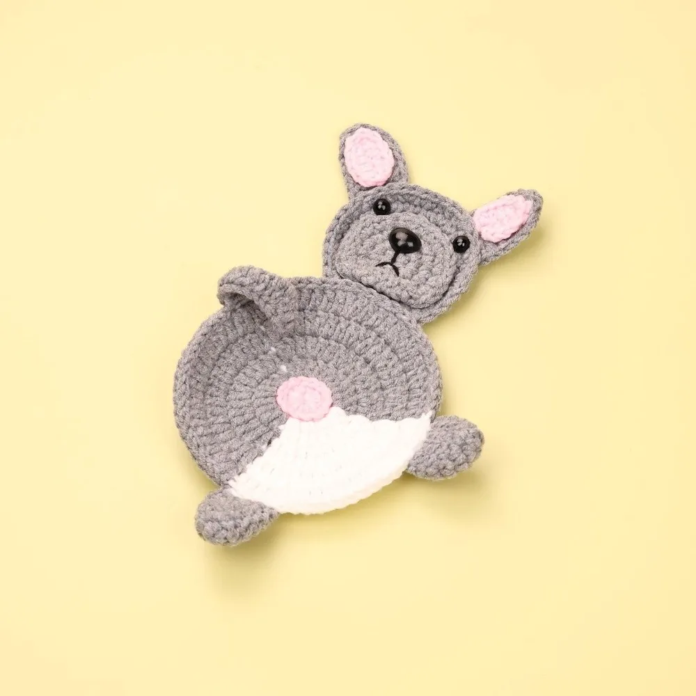 Gifts Handmade Corgi Crochet Cup Coaster Crochet Dog Shape Crochet Cup Mat Insulated Crochet Coaster Home Decor