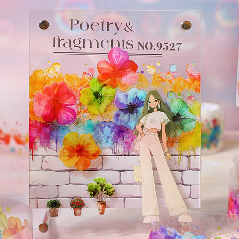 papel colorido fluxo série halo cênico cortado fita scrapbooking adesivos artigos de papelaria presente das crianças para estudantes