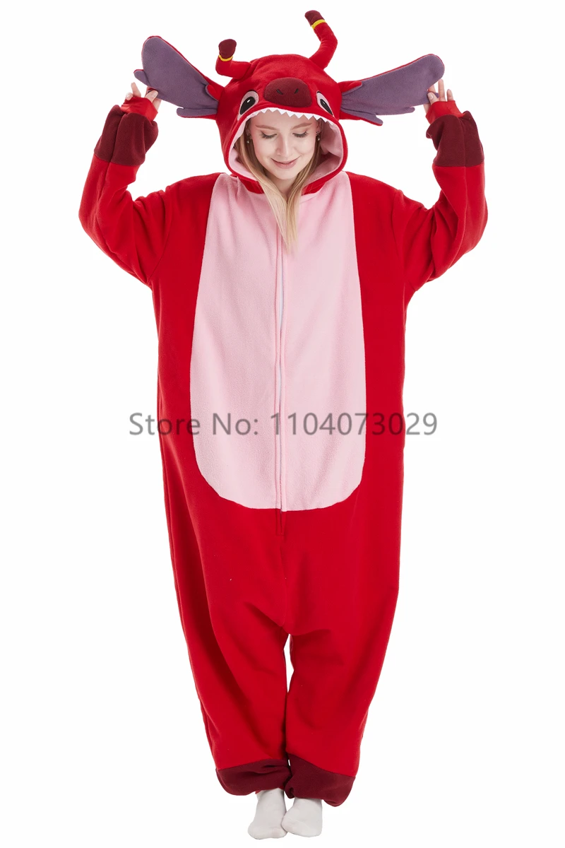 Onesieshow Animal Kigurumi Pyjamas Halloween Onesies Adult Cartoon Red Pajama Cosplay Party Costume Women Homewear image 5