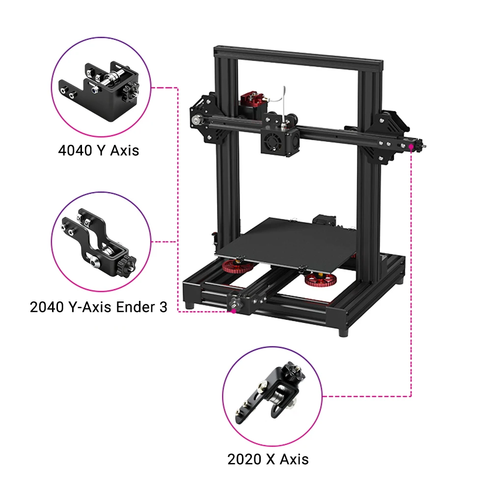 3D Printer Parts Belt Tensioner for Ender3 CR10 Series Stretch Tension Belt Profile 2020 X-axis 2040 4040 Y Axis Belt Tensioner - view 3