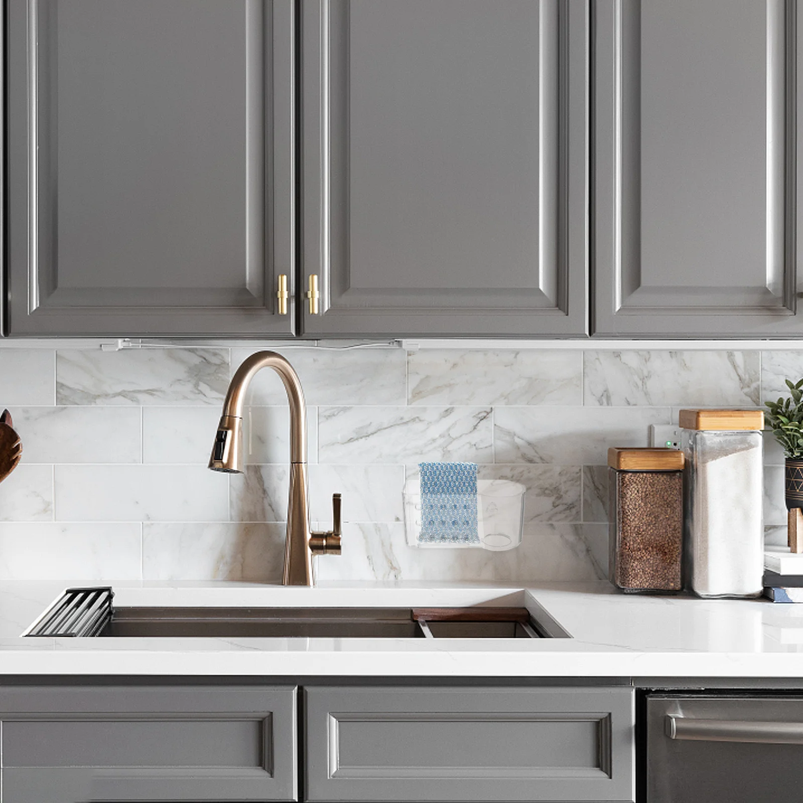 Sponge Holder for Kitchen Sink with Suction Cup Quick Drying Drain Rack for Sponge Scrubber Soap Kitchen Sink Organizer Multi