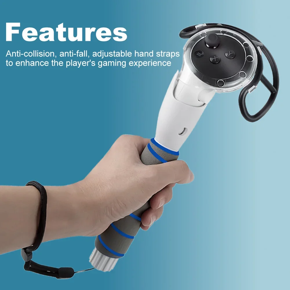 3 in 1 Long Arm Handle Attachments Non-Slip Extended Grip Handle Anti-collision VR Golf Game Accessories for Meta/oculus Quest 3