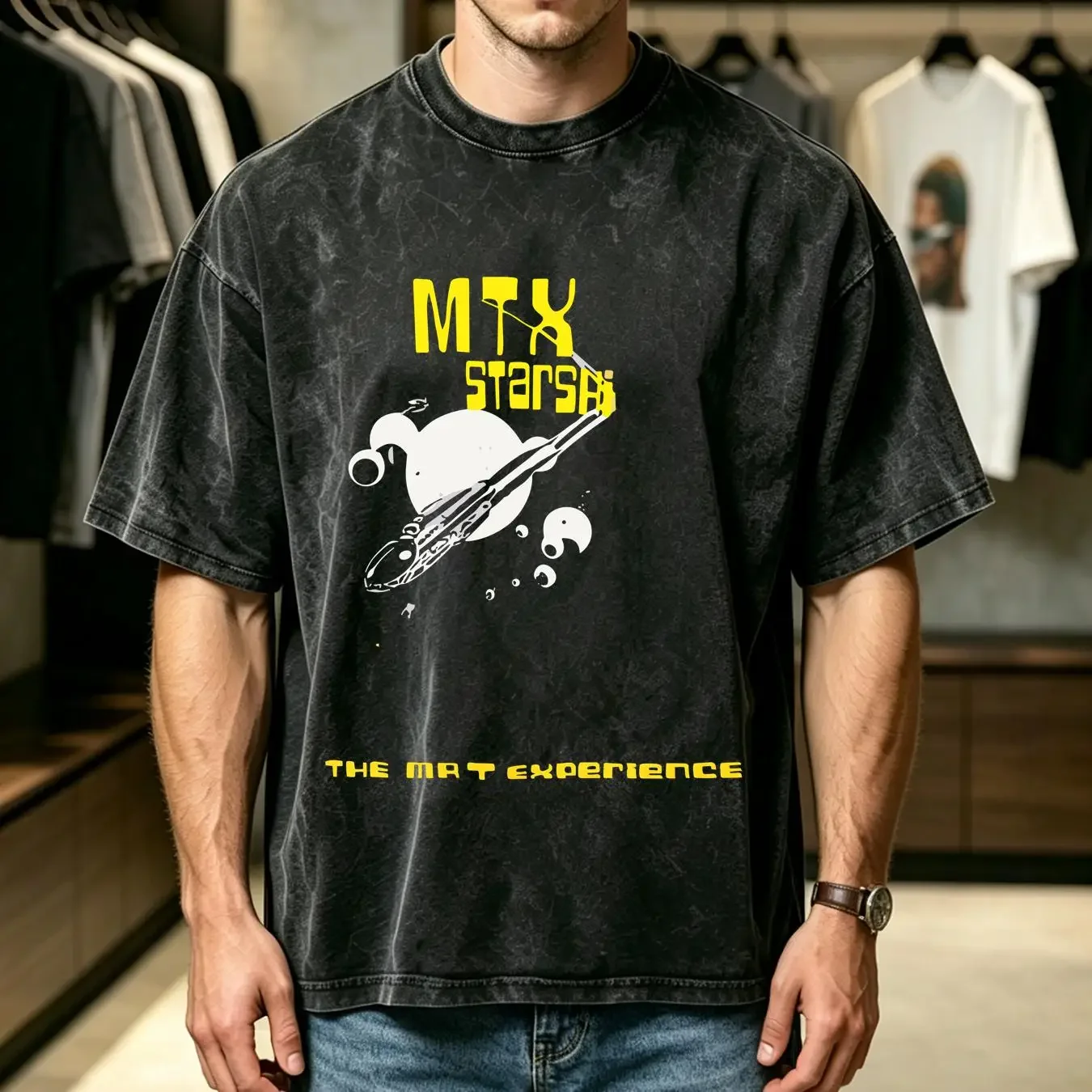 washed T Shirt Vintage 90s The mr experience MTX starship lookout records American Punk concert tour band tee size Large