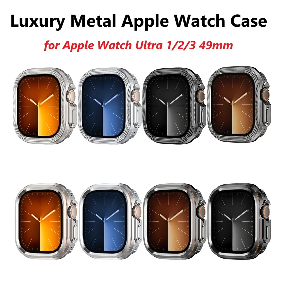 

Luxury Designer Rugged 2 in 1 Metal Case for Apple Watch Ultra 2 3 49mm Case Shockproof Protective Bumper Cover for iWatch Ultra