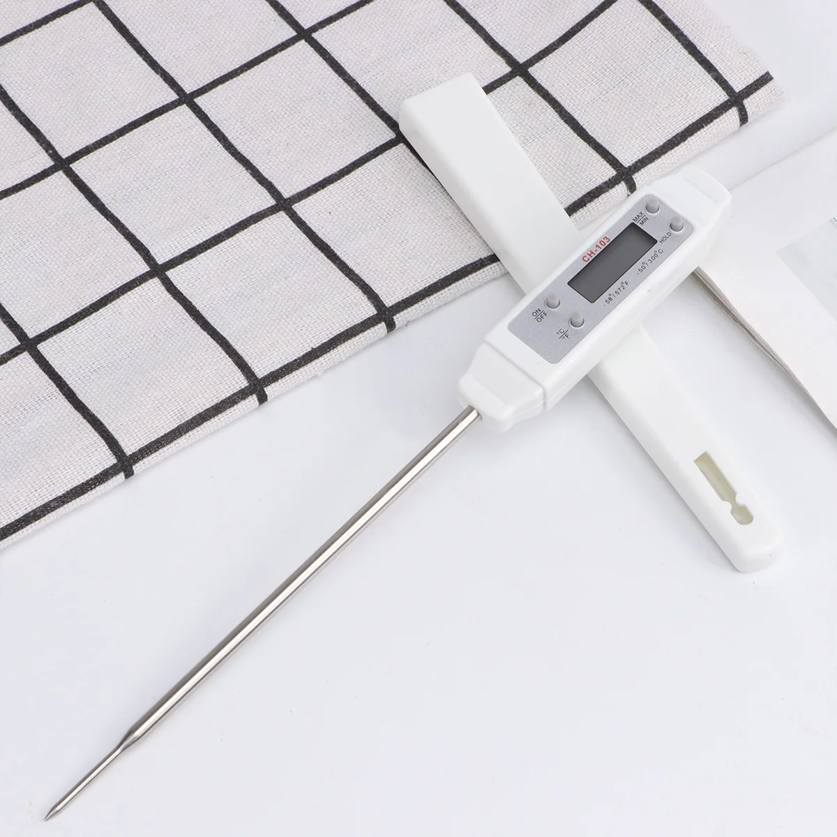 

1pc Thermometer Stainless Steel Probe High Accuracy Led Display For Kitchen Bar Restaurant Barbecue Oil Milk Water