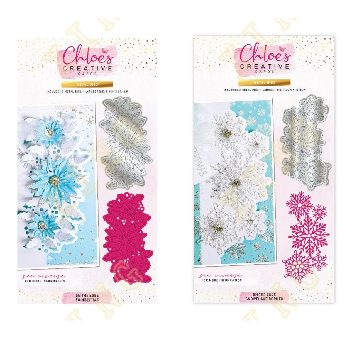 

New On the Edge Snowflake Border Poinsettias Metal Cutting Dies For 2024 Scrapbooking Paper Making Embossing Card Crafts Die Cut