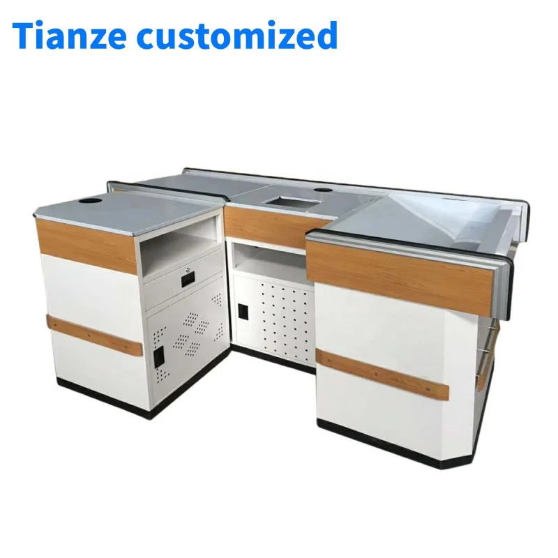 (customized)2019 hot selling new design supermarket checkout counter equipment shop cash counter