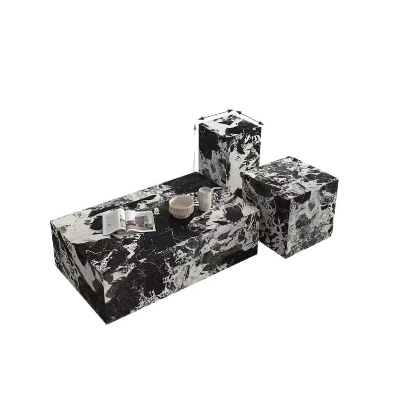 

Slate coffee table combination cream style high-end simple living room