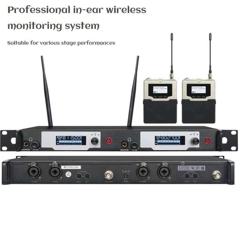 Paulkitson PK9400 Professional In-Ear Wireless Monitoring System 2-Channel Stage Wireless In-Ear Monitoring UHF Bodypack Monitor