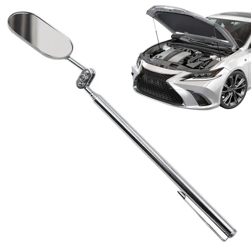 Telescoping Inspection Round Mirror 360 Retractable Extending Car Angle View Pen Adjustable Telescopic Car Inspection Mirror