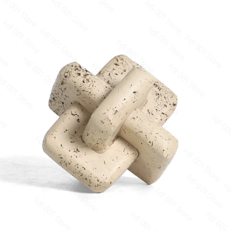 Geometric abstract ring ring ring ornament imitation stone pattern dining table ornament