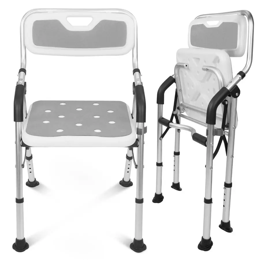 

Shower Chair For Elderly And Disabled Folding Seat With Arms And Back Foldable Bathroom Chairs For Sitting, Inside Shower Portab