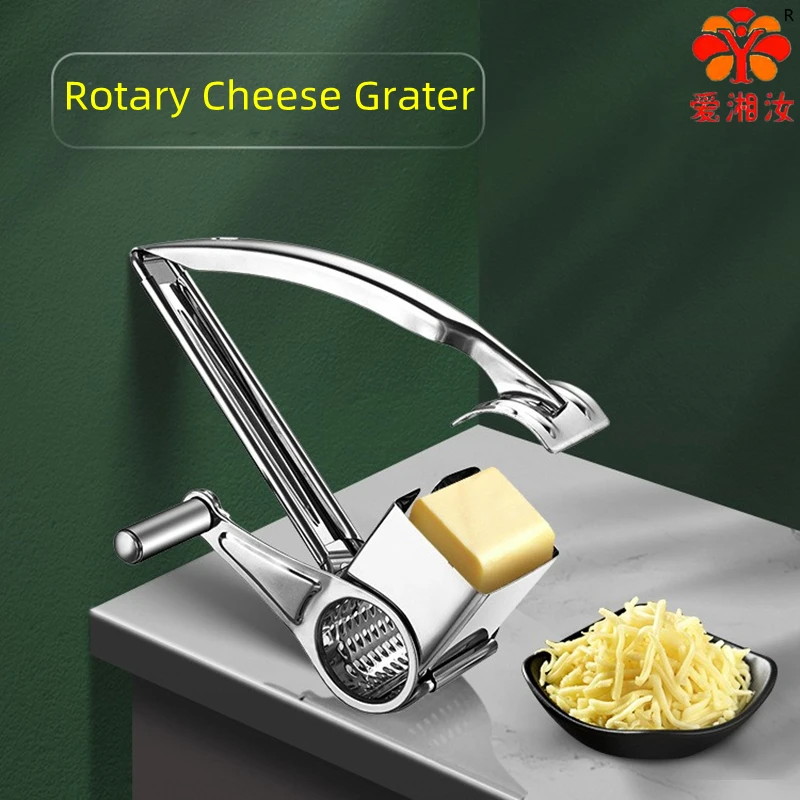 

3/4 Holes Rotary Cheese Grater,7/8 Holes Rotary Grater Rotary Slicer Hand Stainless Steel Cheese Graters Butter Knife