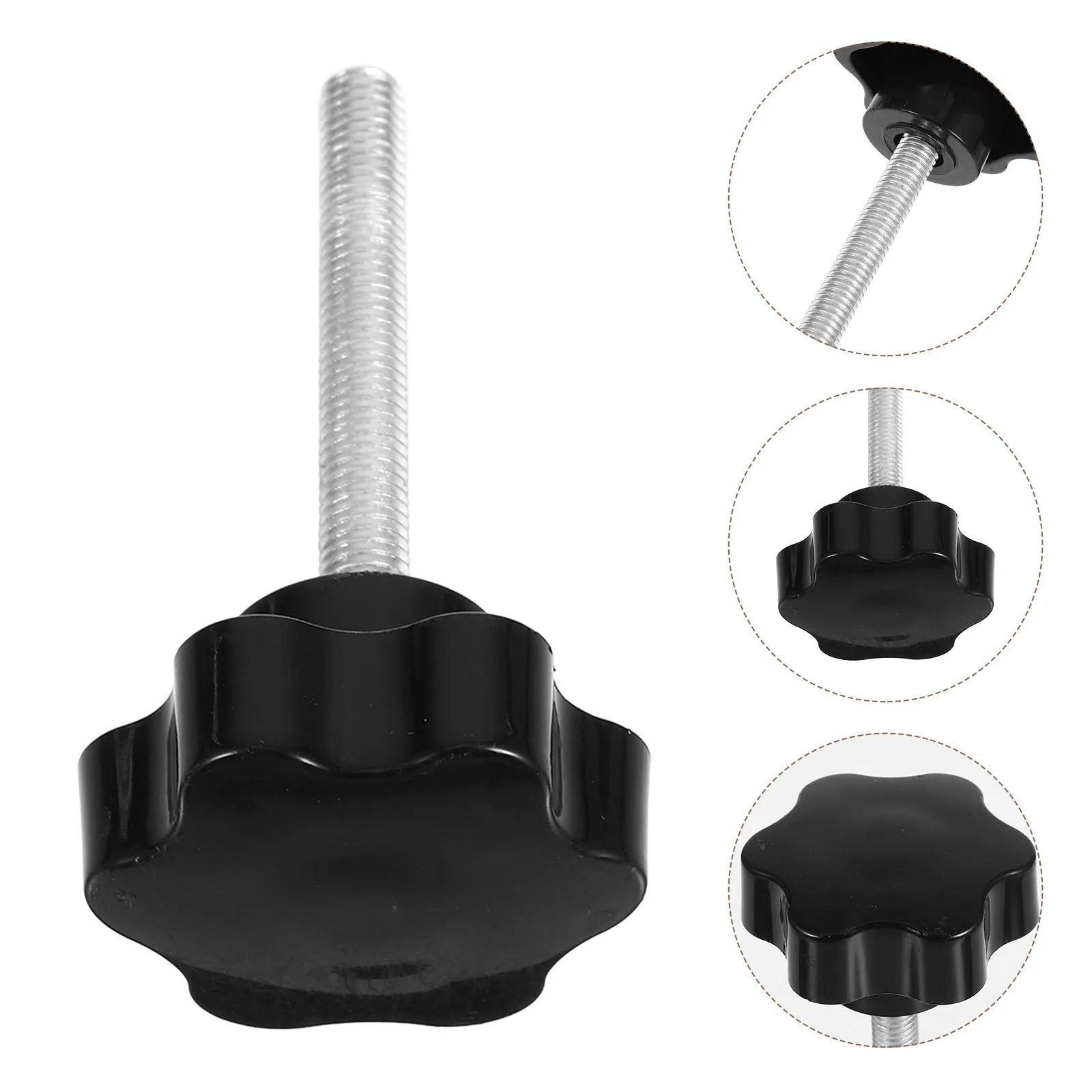 

4Pcs Hexagonal Star Screw Machine Handle Thumb Knob Adjustable Plastic Head Clamping Grip Replacement Parts for Tool Equipment