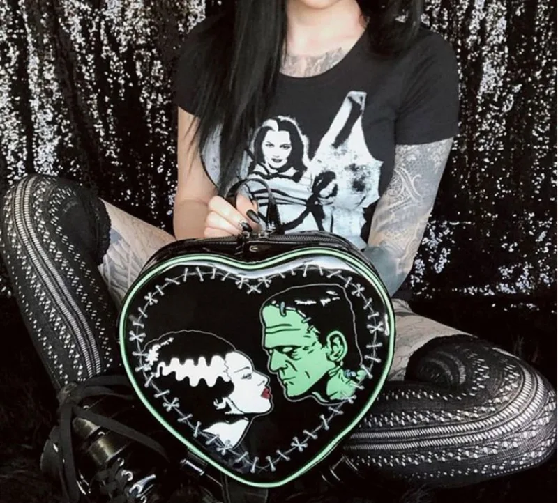 Creature Black Lagoon Backpack rocky Horror Picture Show Bag Gothic Fashion Heart Shape Backpack Shoulder Bag Women Kids Gifts