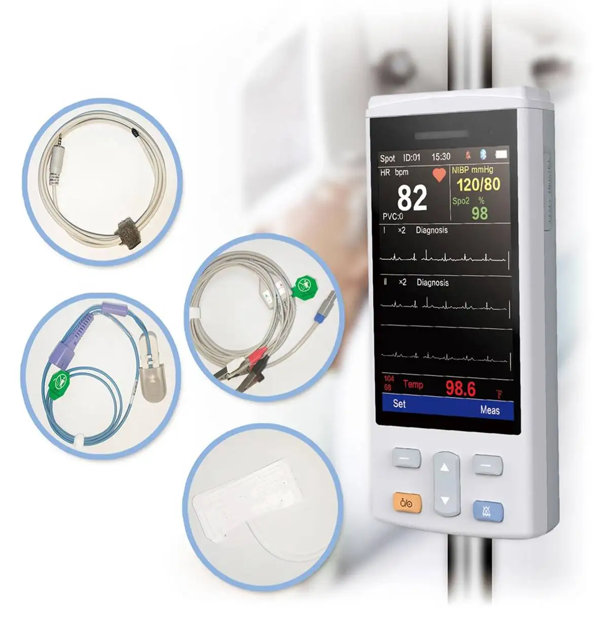 MT Medical High Quality Handheld Mini size  Pressure  with Electrocardiogram, SPO2 and TEMP function