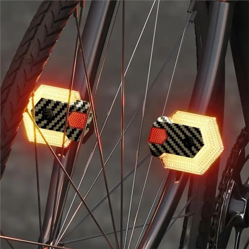 ABVE-Electric Bicycle Flashers Bike Turn Signals Front And Rear Kit, Bicycle Turn Signal Horn Taillight Warning Lamp Lights