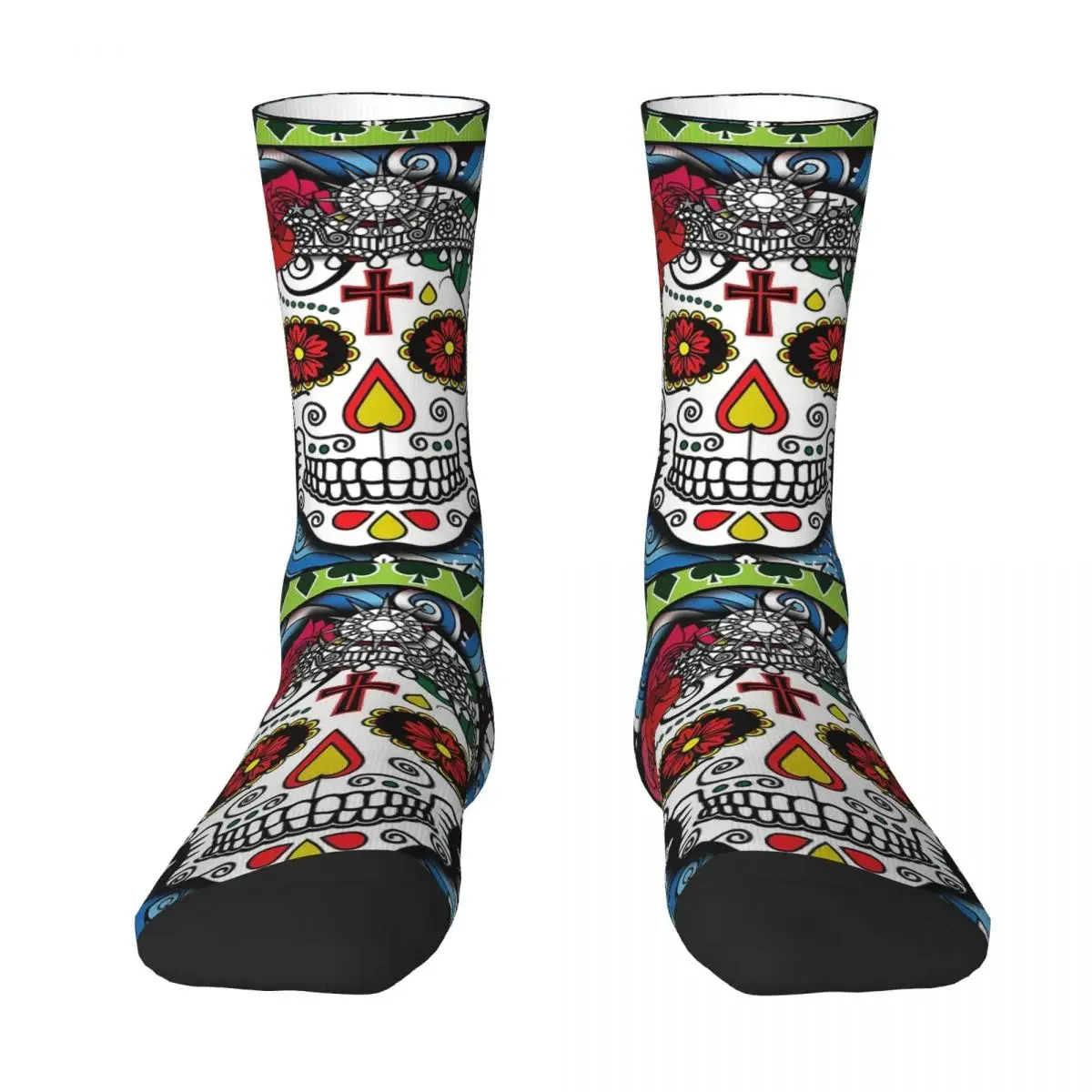 Sugar Skull Day Of The Dead Water Sugar Skull Poster Men Women Socks Cycling Novelty Spring Summer Autumn Winter Stockings Gift