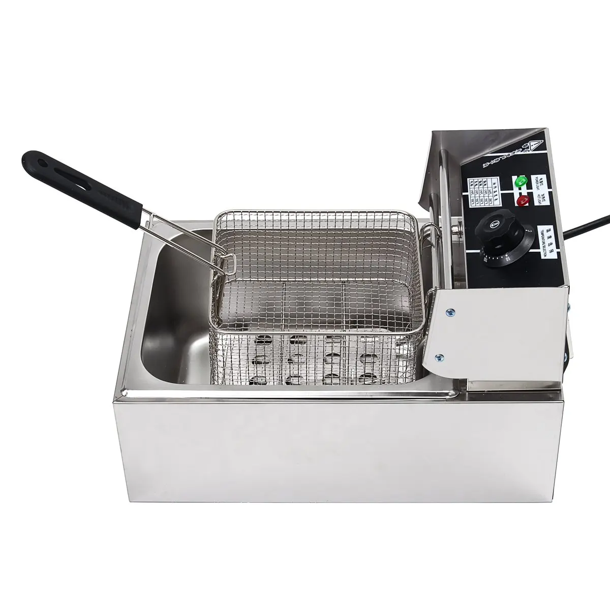 2500 W kommerzielle elektrische Einzylinder-Fritteuse, gebratene Hähnchen-Frites-Ausrüstung, Stallspieße, Bratmaschine, 110 V, 6 l