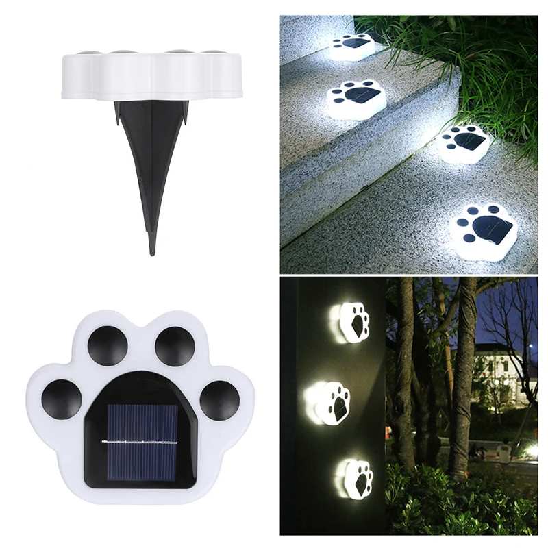 1/4PCS Solar Paw Buitenverlichting, IP65 Waterdichte Gazonlamp, Intelligente Lichtregeling Verlichting, voor Tuin Yard Camping Deco