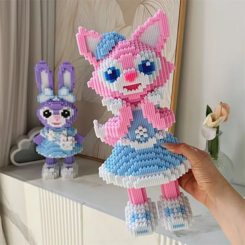 Cartoon the Blue Dress Bunny and the Fox Building Block Anime Assemble Action Model Zabawki dla dzieci Klocki DIY Prezent urodzinowy Nowy