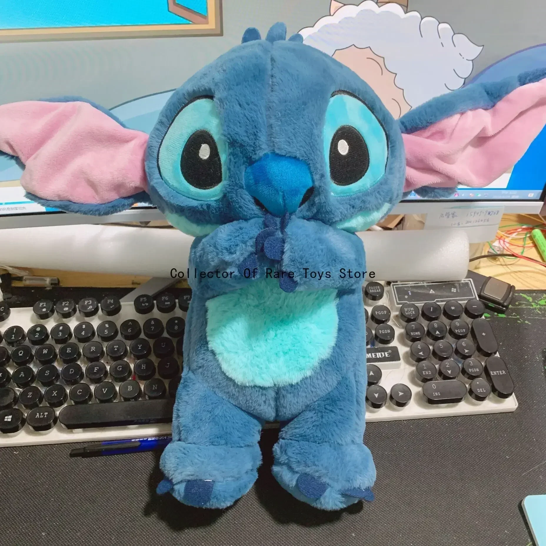 Mainan mewah anak, Stitch anak-anak, suara pendamping tidur, musik menenangkan, mainan mewah Kawaii dengan tas udara, boneka ringan, mainan pernapasan, hadiah mainan