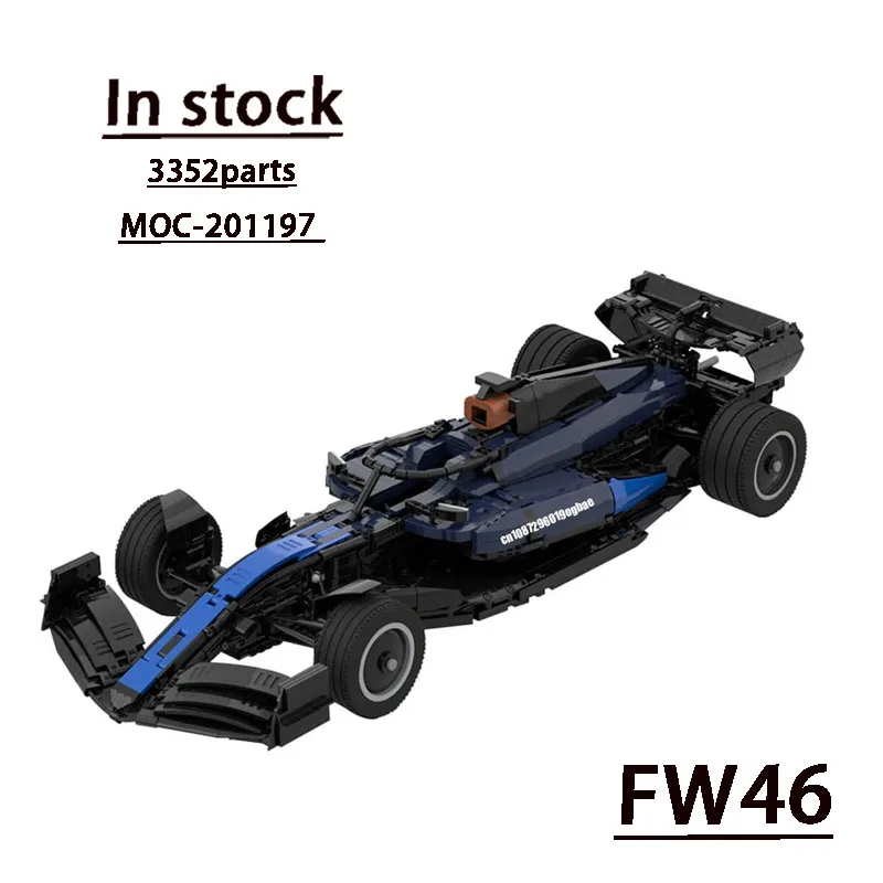MOC-201197 New Version 90s Iconic FW46 Formula Racing Car Building Block Model 3352 Parts MOC Creative Boy Children Toy Gift