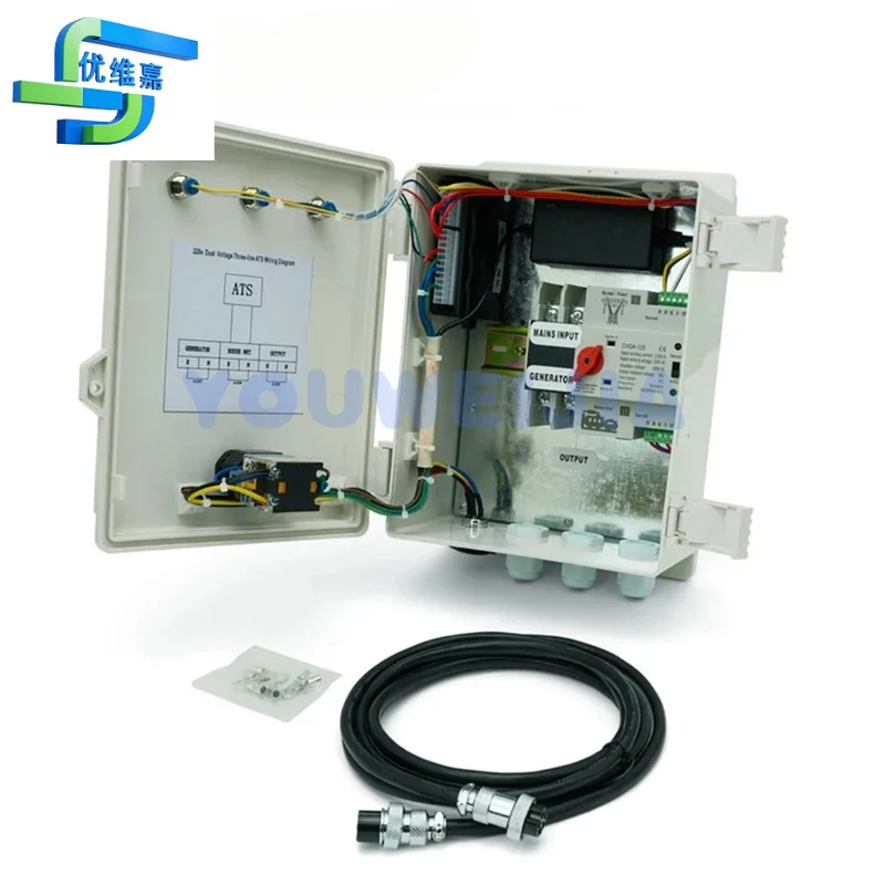 10kW 2p 4p generator control box and diesel unit dual power switch automatic transfer system control panel 220V380V