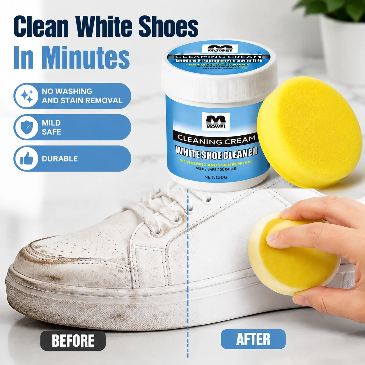 ホワイトシューズクリーナー、強力な黄ばみ・汚れ除去剤、キャン - Sneaker Cleaner のレビューと価格