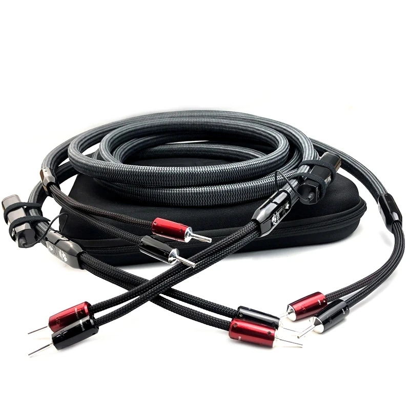 Pair HiFi Audio Dragon Speaker Cable Full-Range Bi-wire COMBO ZERO + BASS Loudspeaker Wire