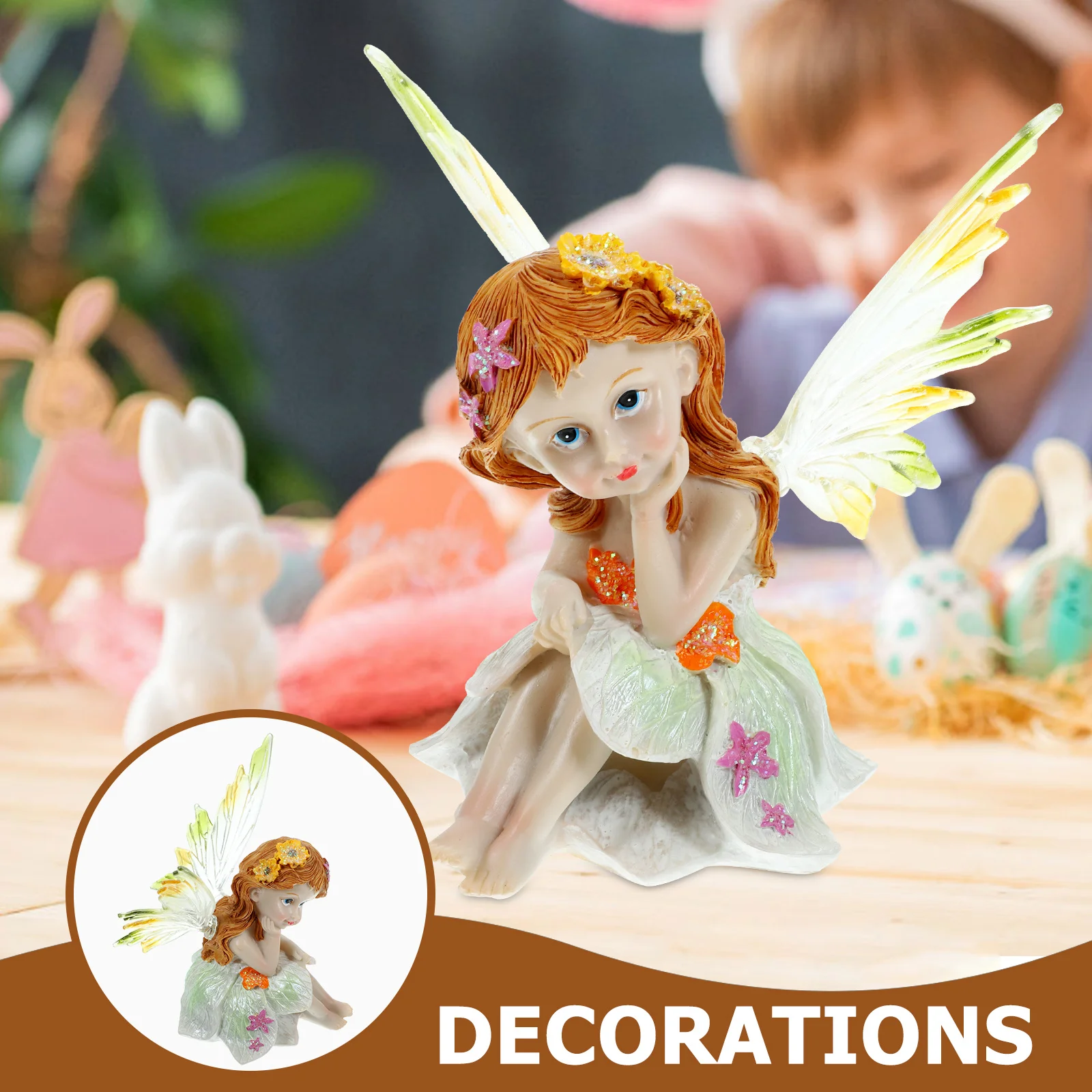 

Adorable Resin Fairies Decor Wide Application for Garden Flower Pot Landscape Christmas Decoration Random Color