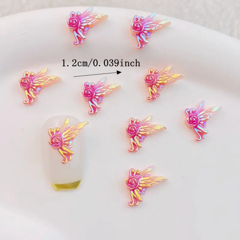 50Pcs New Mixed Nail Art Resin Cherries, Butterflies, Bows Collection Designer Charms Rhinestones Craft For Nail 3D Decorations