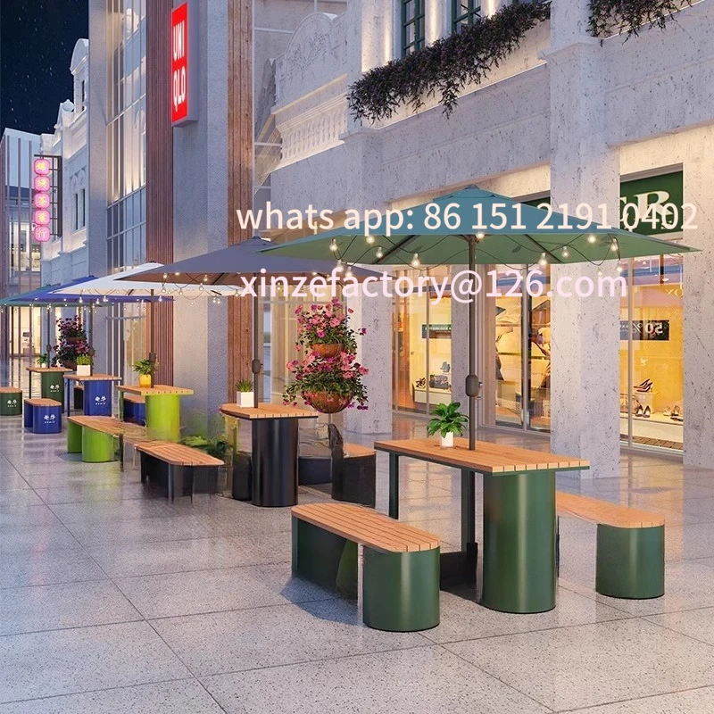 

Customizable outdoor leisure tables and chairs Municipal square with umbrella