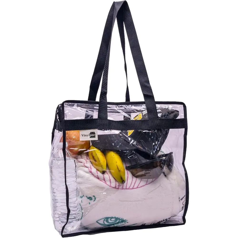 

12x6x12 Inch Clear Stadium-Approved Transparent Tote with Zipper and Handles for Events and Everyday Use