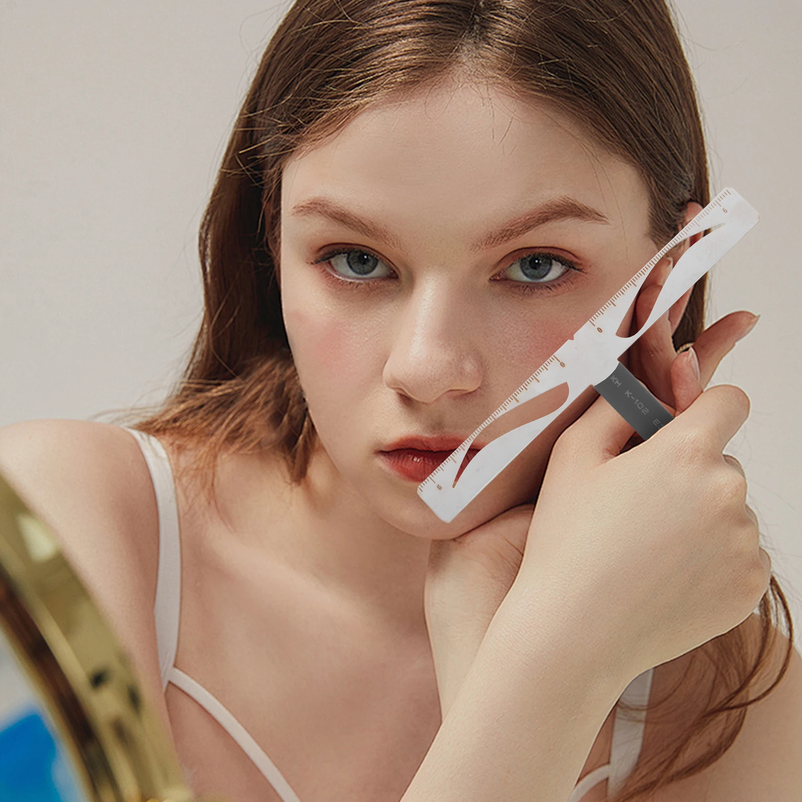 Wenkbrauw positionering liniaal Mapping stencil meetinstrument wenkbrauw liniaal wenkbrauw stencils kit vormige stencil draagbare make-up borstel