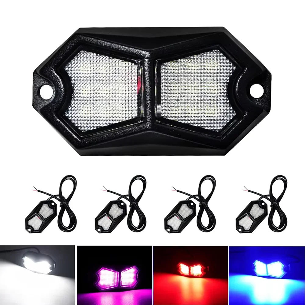 2/4pcs Car Truck LED Rock Light 12V 24V Van Lorry RV Exterior Atmosphere Light Auto Bottom Light Lamp Underbody Led Neon Lights