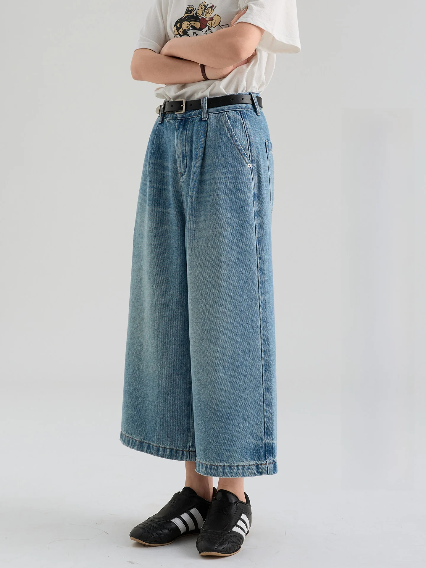 

High Waist Straight Leg High Waist Slimming Washed Denim Jeans Women's Summer New Arrival Drawwind2026 Cotton Long Trousers