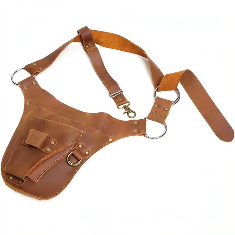 Leather Tool Belt Pouch Gardening Storage Organizer Multi Pocket Utility Work Waist Bag For Repair Hardware Accessories