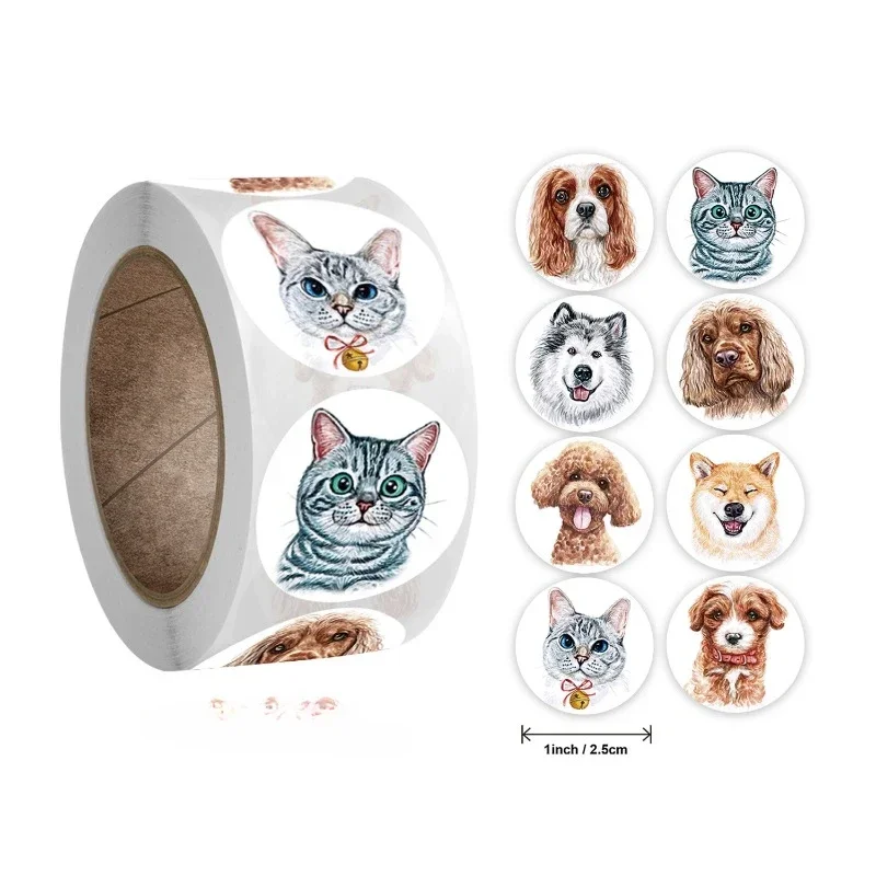 Cute Animal 3D Stickers for Kids - Fun Motivational Cartoon Dog Cat Decals Thank You Labels