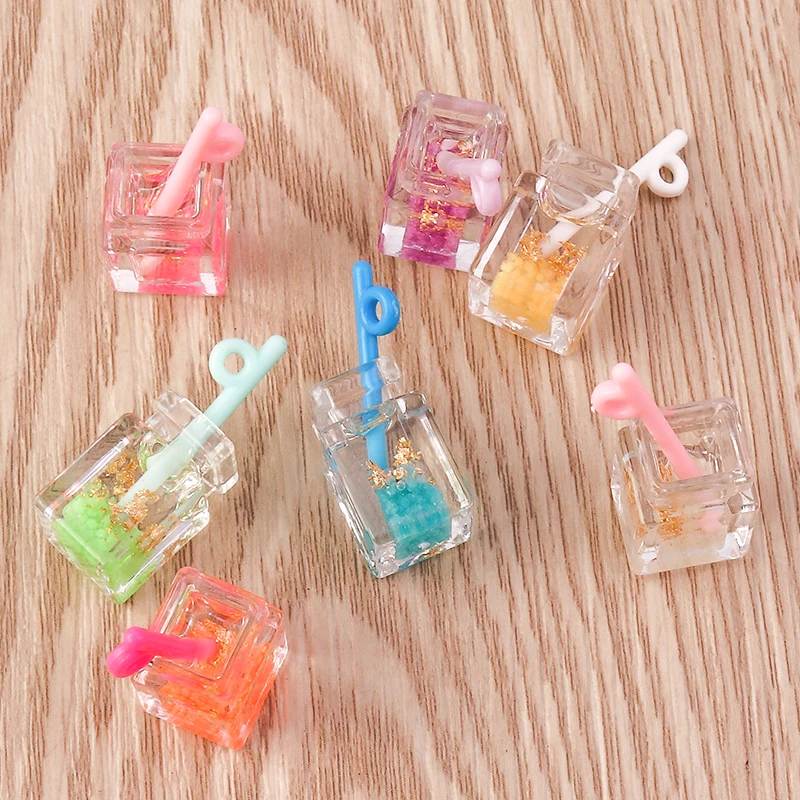 Tusember 10 Stück Glas-Wunschflaschen Bubble-Tea-Anhänger für Ohrringe Armbänder DIY Schlüsselanhänger Anhänger Schmuckherstellung Zubehör – Detail 11