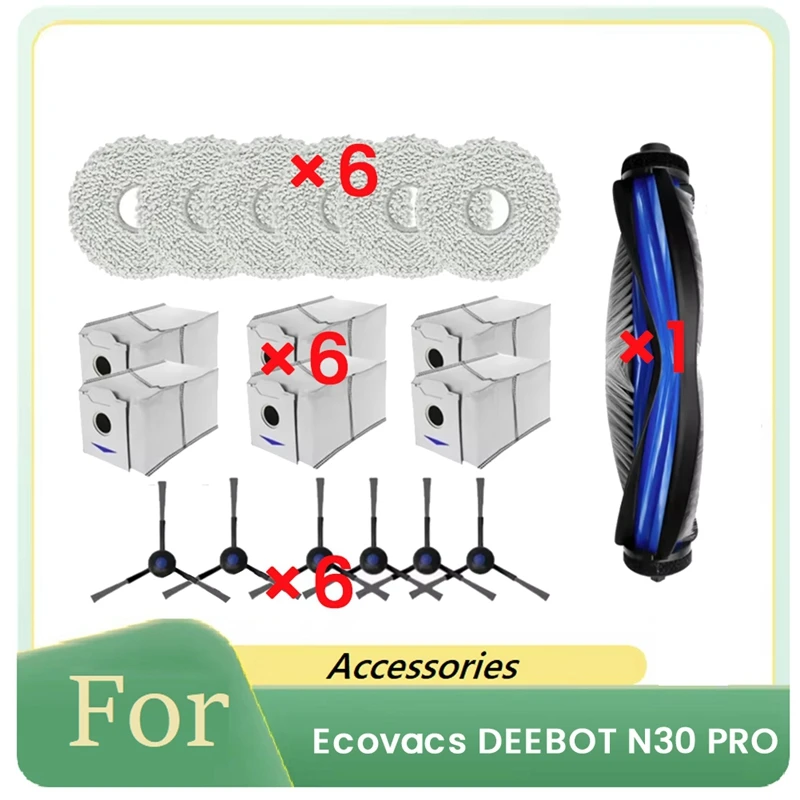 

19 шт. для Ecovacs DEEBOT N30 PRO аксессуары для подметального робота, запасные части для чистки, основная боковая щетка, фильтр для швабры