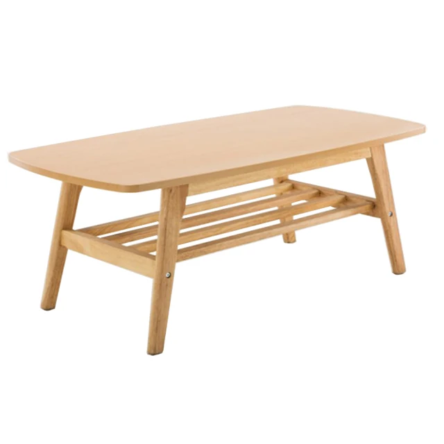 Wooden Modern Living Room Coffee Table-Easy Assembly Rectangle Shape Natural/Walnut Color Mail Order Packagingpromote sales