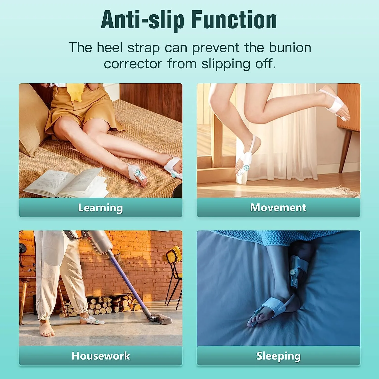 Bunion korektor kaki kanan dan kiri, korektor jari kaki kanan dan kiri dengan tali hak Anti slip untuk kaki kiri dan kanan pria